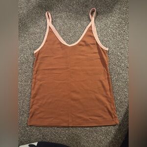 Universal Thread Brown Tank Top with Pink Trim
